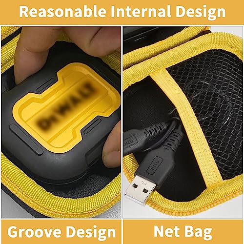 Earbud Case Compatible with DEWALT True Wireless Bluetooth TWS Headphones, Storage Holder for Jobsite Pro-X1 Wireless Earphone, Headset Charging Box & Accessories Pouch Organizer - Bag Only