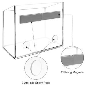 Magnetic Glass Whiteboard Marker Holder, Magnetic Pen Holder, Magnetic Dry Erase Marker Holder, Whiteboard Marker Holder Magnetic Marker Holder for Fridge, Whiteboard, Office, Home, 1 Pack,Transparent