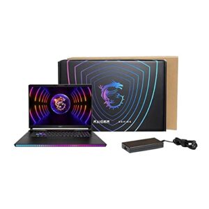 MSI Raider GE78HX 17" 240Hz QHD+ Gaming Laptop Computer, 13th Gen Intel Core i9-13950HX, NVIDIA GeForce RTX 4090 16GB GDDR6, 64GB DDR5-5600 RAM; 2TB NVMe SSD, Windows 11 Pro, 13VI-086US - Dark Grey