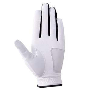 LROFYHIZK Men's Golf Gloves Sheepskin+PU Soft Fit Anti-Slip Durable Breathable Cool White Left Hand Pack of 1 (Medium/Large)