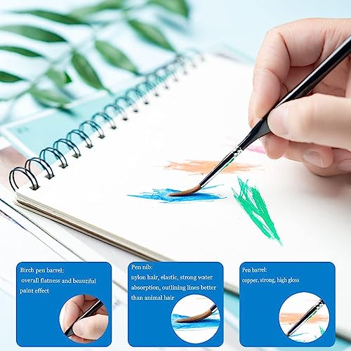 Detail Paint Brush Set - 10PCS Miniature Painting Brushes, Micro Paint Brushes for Fine Detailing & Art Painting - Acrylic, Watercolor, Oil, Model Painting, Warhammer 40k Miniature Figure by AORZOV