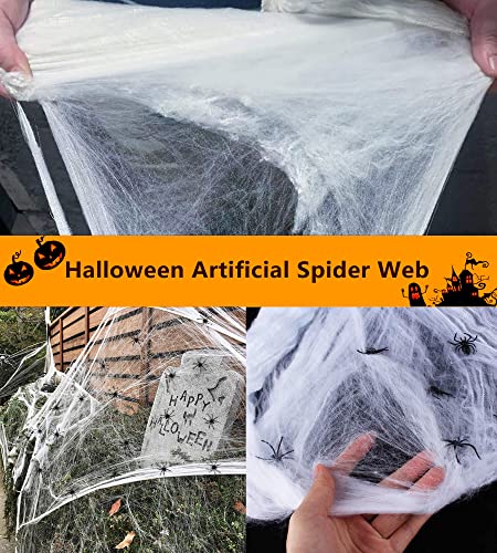 Skeleton Animated Halloween Decorations, Screaming Halloween Decor with Motion Activated & Light Sensor, Spooky Prisoner Cage with Spider Web Haunted House Decorations by CRILEAL, Ghost with Long-hair