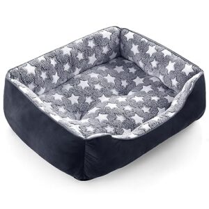 gasur rectangle dog bed for small dogs, cozy washable dog sofa bed, durable pet cuddler anti-slip bottom, soft calming sleeping warming puppy bed