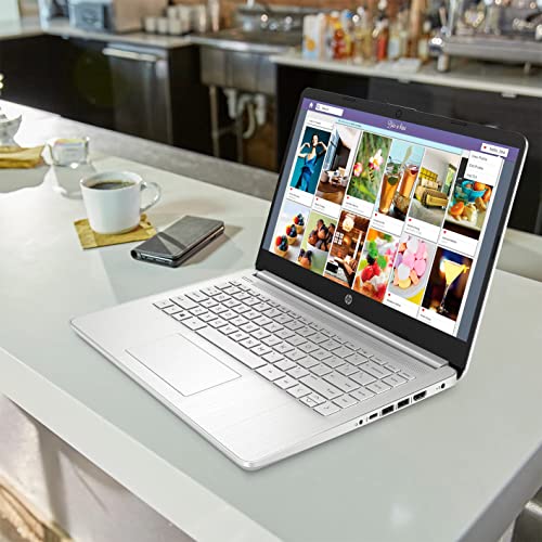 HP 2022 14" FHD IPS Display Laptop, AMD Ryzen 3-3250U, 32GB RAM, 1TB PCIe SSD, AMD Radeon Graphics, True Vision HD Camera, Wi-Fi 5, Bluetooth, Win 11, Silver, 32GB Snow Bell USB Card