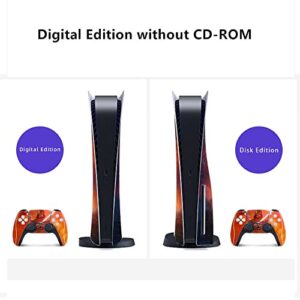 Vinyl Stickers for Playstation 5 Console and Controller Skins,Digital Version, Wrap Decal Cover Protective Accessories Style D