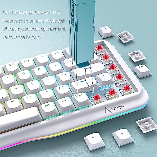 KEMOVE P10 2-in-1 Switch Puller Keycap Puller for Mechanical Keyboard, 304 Stainless Steel Key Switch Keycap Puller, Easily Remove and Replace Gaming Keyboard Switches and keycaps - Blue