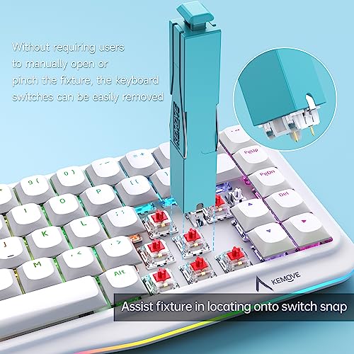 KEMOVE P10 2-in-1 Switch Puller Keycap Puller for Mechanical Keyboard, 304 Stainless Steel Key Switch Keycap Puller, Easily Remove and Replace Gaming Keyboard Switches and keycaps - Blue