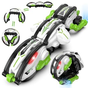 2023 remote control car snake 360° rolling - rc stunt snake car with led lights，2 batteries 60+min，indoor/outdoor toys for kids ages age 6-12，gifts for christmas birthday