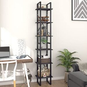 BDBHAVB Tall Narrow Bookshelf, Bookshelf for Bedroom, 6-Tier Book Cabinet, for Living Room, Study, Kitchen, Home Office,Wall Decor Living Room Gray 15.7"x11.8"x82.7" Engineered Wood