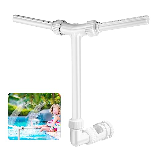 SAVITA Pool Fountain, Adjustable Water Fountain Dual Spray Swimming Pool Fountain with Adapter for Outdoor Inground and Above Ground Pools for 1.5/2.2inch Return Sprinklers