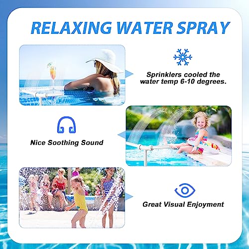 SAVITA Pool Fountain, Adjustable Water Fountain Dual Spray Swimming Pool Fountain with Adapter for Outdoor Inground and Above Ground Pools for 1.5/2.2inch Return Sprinklers