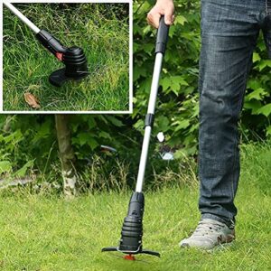 HEITIGN Electric Hand Held Grass Shear Hedge Trimmer One Hand Adjustable Electric Grass Trimmer Handheld Garden Grass Trimmer Cordless Lawn Trimmer 50 Minutes Running Time for Garden Tool (US Plug)