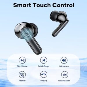 Wireless Earbuds Bluetooth Earphones Clear Call with Charging Case, Bluetooth 5.3 Ear buds Built in Noise Cancellation Microphone, IPX7 Waterproof Headphones, 50 Hrs Compatible with iPhone & Android