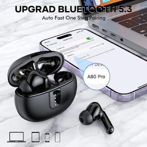 Wireless Earbuds Bluetooth Earphones Clear Call with Charging Case, Bluetooth 5.3 Ear buds Built in Noise Cancellation Microphone, IPX7 Waterproof Headphones, 50 Hrs Compatible with iPhone & Android