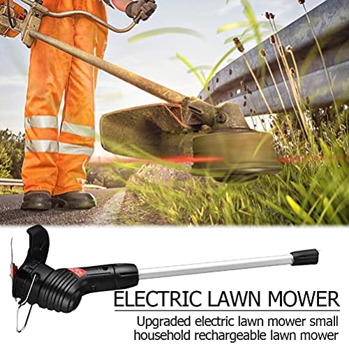 Strimmer Cordless, Electric Cordless Grass Trimmer Rechargeable Weed Strimmer Cutter Tool with Blades, Lightweight Garden Electric Strimmer with Adjustable Telescopic Long Handle (US Plug)