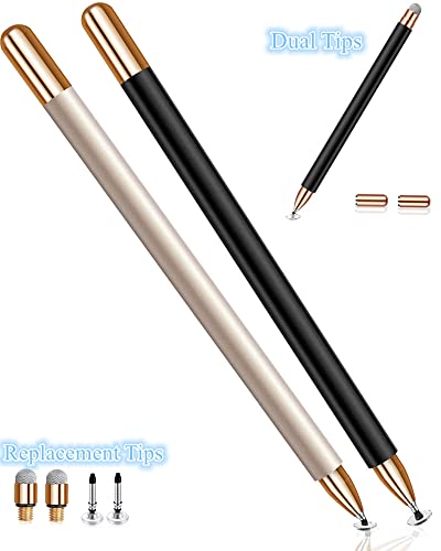 Styluslink(TM) High-Sensitivity Universal Touch Screen Disc Stylus Pen Compatitble with All iPad/iPad Air/iPad Mini/Pad Pro/All Samsung Tablets, Ceppphones and Laptop(2Pcs+4nibs)