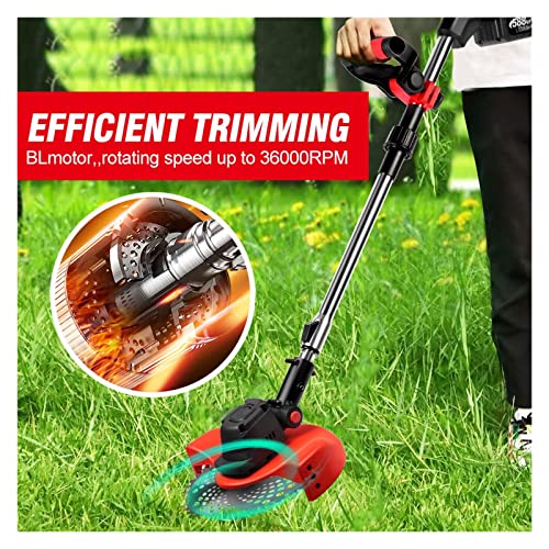 Cordless Lawn Mower 4000W Brushless Cordless Lawn Mower 36000RPM Electric Grass Trimmer Adjustable Garden Tools (Color : Without Battery, Size : H)