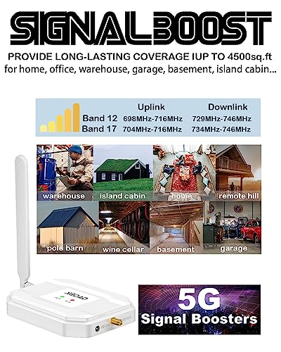 2023 Latest AT&T Signal Booster AT&T Cell Phone Signal Booster T Mobile Cell Booster for 5G 4G LTE on Band 12/17 AT&T Cell Booster AT&T Cell Booster ATT Extender Signal Booster Boost Call/Data White