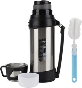 68oz (2 liter) coffee vacuum thermos for travel - 24 hours keeping hot and cold drinks, stainless steel 3 layers, vacuum insulated flask with 2 cups for hiking & camping