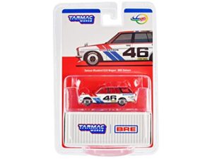 datsun bluebird 510 wagon #46 red and white bre (brock racing enterprises) global64 series 1/64 diecast model car by tarmac works t64g-026-bre46