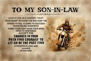 poster motorcycle rider artwork - dare to succeed, embrace change & persevere 344829