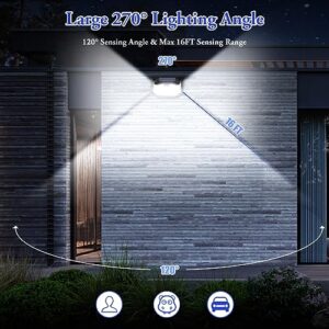Solar Outdoor Wall Light, 2-Pack Super Bright 178 LEDs Motion Sensor Security Light with 270° Wide Angle & 3 Modes, Waterproof Solar Powered Wall Light for Patio Garden Garage Front Door