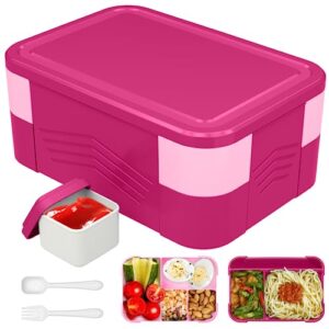 stavoze bento box, bento lunch box for kids, 1550ml lunch containers for kids/adults/students, 6 compartment leakproof adult lunch box with utensils, microwave/dishwasher/freezer safe