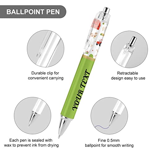 Personalized Custom Farm Animals Horse Pens with Stylus Tip, Customized Engraving Ballpoint Pens with Name Massage Text Logo, Gift Ideas for School Office Business Birthday Graduation Anniversaries Ch