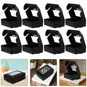 MAGICLULU Wedding Favor Bags 50pcs Bakery Boxes with Window Kraft Paper Cookie Boxes Mini Cake Boxes Cupcake Boxes Small Paper Gift Box for Dessert Pastry Candy Packaging Birthday Treat Case