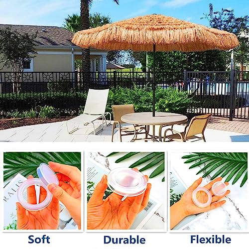 Kecoya 2 Inch Patio Table Umbrella Hole Ring Plug, Outdoor Patio Table Umbrella Hole Ring and Cap Set, Silicone Umbrella Table Hole Insert Cover and Cap Replacement Accessories for Patio Garden Glass Acrylic Yard Table Ring(2 sets transparent)