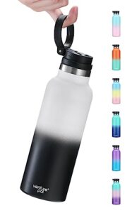 venture pal 17 oz vacuum insulated water bottle - stainless steel thermo jug with straw lid & portable carrying handle - leak proof water jug for men and women
