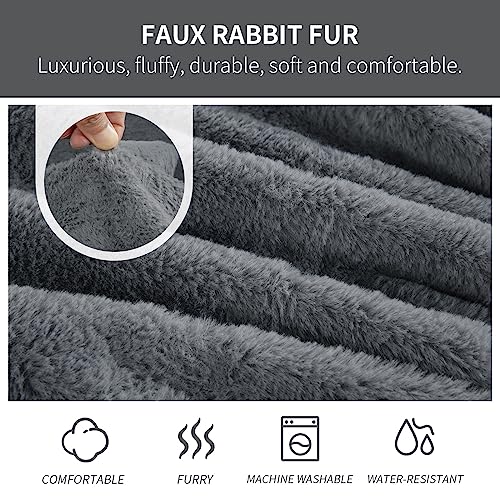 HOMBYS Faux Fur Cover for Saucer Chair, Removable Round Moon Chair Slipcover (Without Chair, Only A Cover), Ultra Soft and Waterproof Chair Cover for Saucer Chairs Size Between 28-30 in x 29-32 in