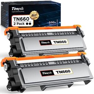 timink tn660 compatible toner cartridge replacement for brother tn660 tn-660 tn 660 tn630, compatible with hl-l2300d hl-l2380dw hl-l2320d dcp-l2540dw mfc-l2700dw mfc-l2685dw printer (2 black toner)