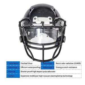 CNPMANT Football Visor, Youth and Adult Football Helmet Viosor. Facial Protection Visor For Football Helmet Accessories, Shock Resistance, Scratch Resistant, UV Block, Reduces Glare, Enhances Clarity.