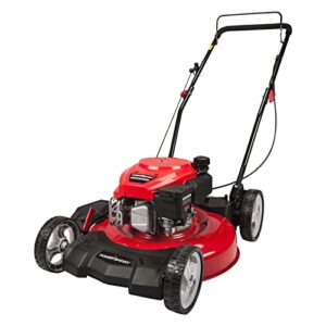 powersmart 21 in. 144cc 2-in-1 walk-behind gas lawn mower, mulching push lawn mower, red (db8621crx)