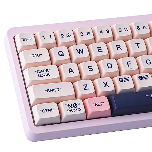 Wunzkii PBT Keycaps 147 Keys Pink Plastic Keycaps Dye-Sublimation XDA Profile Custom Keycaps Cute Keycaps for Cherry Gateron MX Switches Mechanical Keyboards