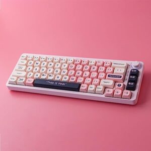 Wunzkii PBT Keycaps 147 Keys Pink Plastic Keycaps Dye-Sublimation XDA Profile Custom Keycaps Cute Keycaps for Cherry Gateron MX Switches Mechanical Keyboards