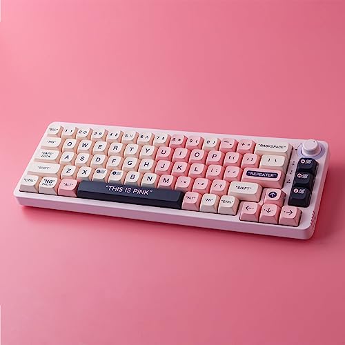 Wunzkii PBT Keycaps 147 Keys Pink Plastic Keycaps Dye-Sublimation XDA Profile Custom Keycaps Cute Keycaps for Cherry Gateron MX Switches Mechanical Keyboards