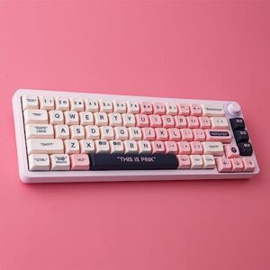 Wunzkii PBT Keycaps 147 Keys Pink Plastic Keycaps Dye-Sublimation XDA Profile Custom Keycaps Cute Keycaps for Cherry Gateron MX Switches Mechanical Keyboards