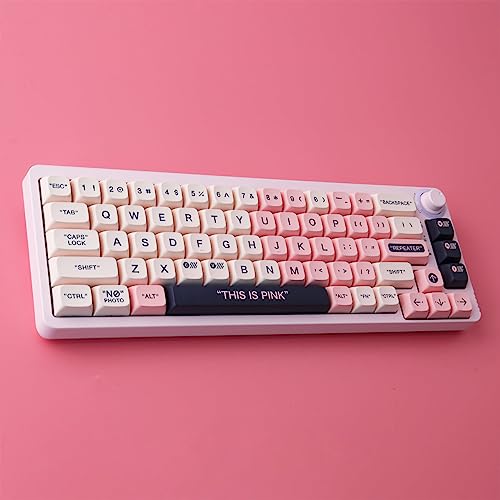 Wunzkii PBT Keycaps 147 Keys Pink Plastic Keycaps Dye-Sublimation XDA Profile Custom Keycaps Cute Keycaps for Cherry Gateron MX Switches Mechanical Keyboards