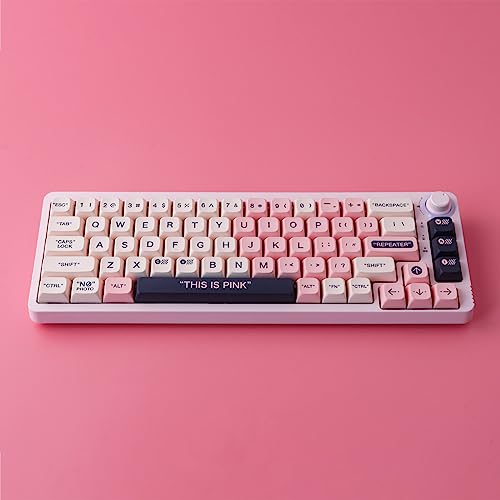 Wunzkii PBT Keycaps 147 Keys Pink Plastic Keycaps Dye-Sublimation XDA Profile Custom Keycaps Cute Keycaps for Cherry Gateron MX Switches Mechanical Keyboards