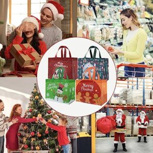 STYPOP Christmas Gift Bags 16 Pack Large Christmas Bags for Presents Reusable Christmas Party Bags Xmas Totes with Classic Designs - Perfect for Gifts,Decorations, And Parties