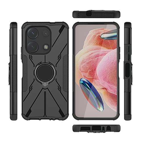 Kukoufey Case for Infinix Note 30i 4G Case Cover,360°Rotatable Kickstand Dual Layer Shockproof Case for Infinix Note 30i 4G Case Black