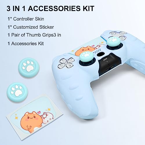 dnidhfie Controller Skin for Playstation 5 Anti-Slip Silicone Cover Skin Protective Cover Case, DualSense Wireless Controller,Non-Slip Studded Silicone Gel Grip Protective Cover Case