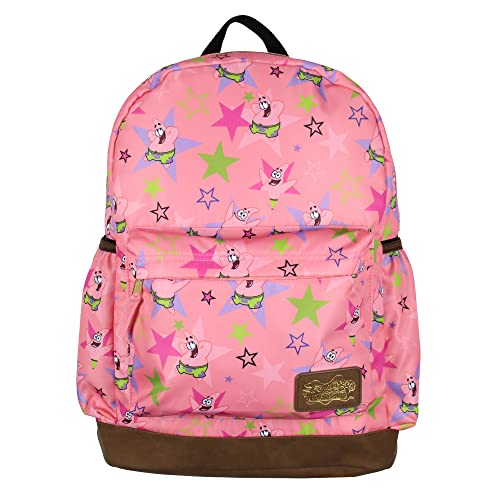INTIMO Nickelodeon SpongeBob SquarePants Patrick Star School Travel Backpack With Faux Leather Bottom