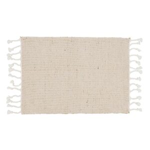saro lifestyle jute and cotton placemats with tassel borders (set of 4), natural, 14"x20"