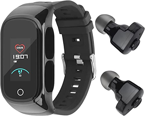 W@nyou Smart Watch with Earbuds for Women and Men,Activity Fitness Tracker Watch Combo Bluetooth Earbuds Can Receive Calls Messages Sleep Tracker Calorie Counter for Men Women Kids