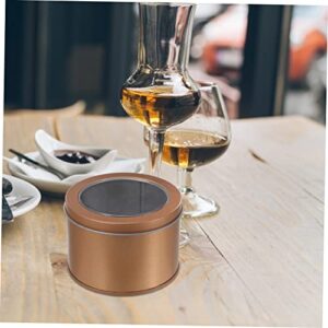 Coffee Tins 4 Pcs Boxes Tin Box with Window Container with Lid Mini Food Containers Cookie Containers Metal Box with Lid Small Tin Box Cake Boxes Cupcake Packaging Container