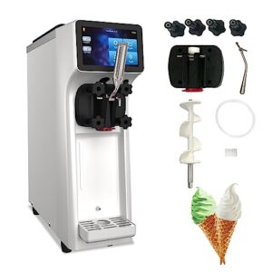 xpw commercial ice cream machine - 1000w single flavor soft serve 110v ice cream maker machine 2.7 to 4 gallons/h touch lcd display & auto clean, ideal ice cream machine for home bars restaurants
