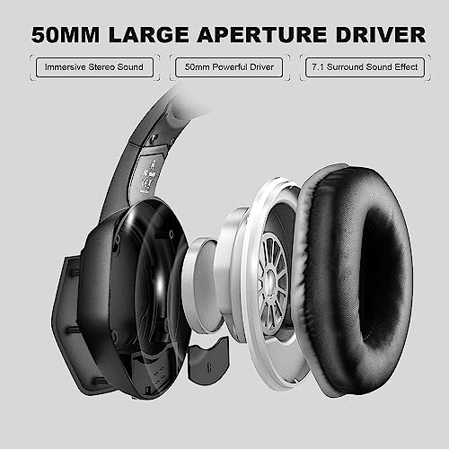 EKSA USB Headset for Computer, Laptop, PC - Headphones with Noise Cancelling Microphone/Mic, 7.1 Surround Sound, RGB Light, Wired Headset for Skype, Zoom, Call Center, Meetings, Webinar, Home